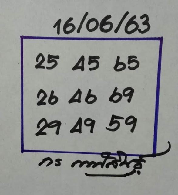 หวยกร กาฬสินธุ์ 16/6/63