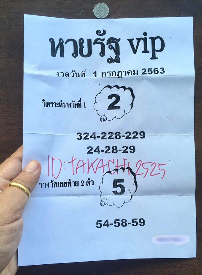 หวยรัฐVIP 1/7/63