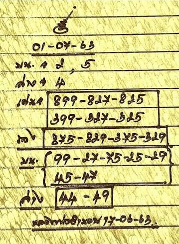 หวยหลวงพ่อเงิน 1/7/63