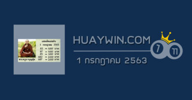 หวยพระครูบาบุญชุ่ม 1/7/63 ชุดที่ 1