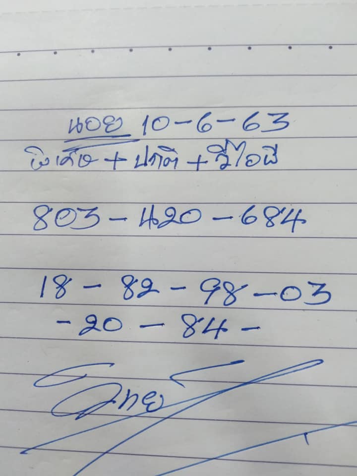 แนวทางหวยฮานอย 10/6/63