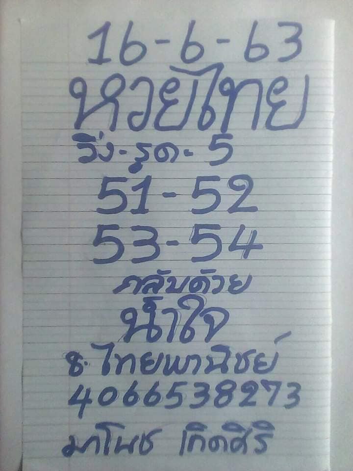 แนวทางหวยฮานอย 16/6/63