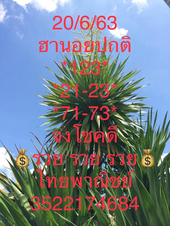 แนวทางหวยฮานอย 20/6/63 