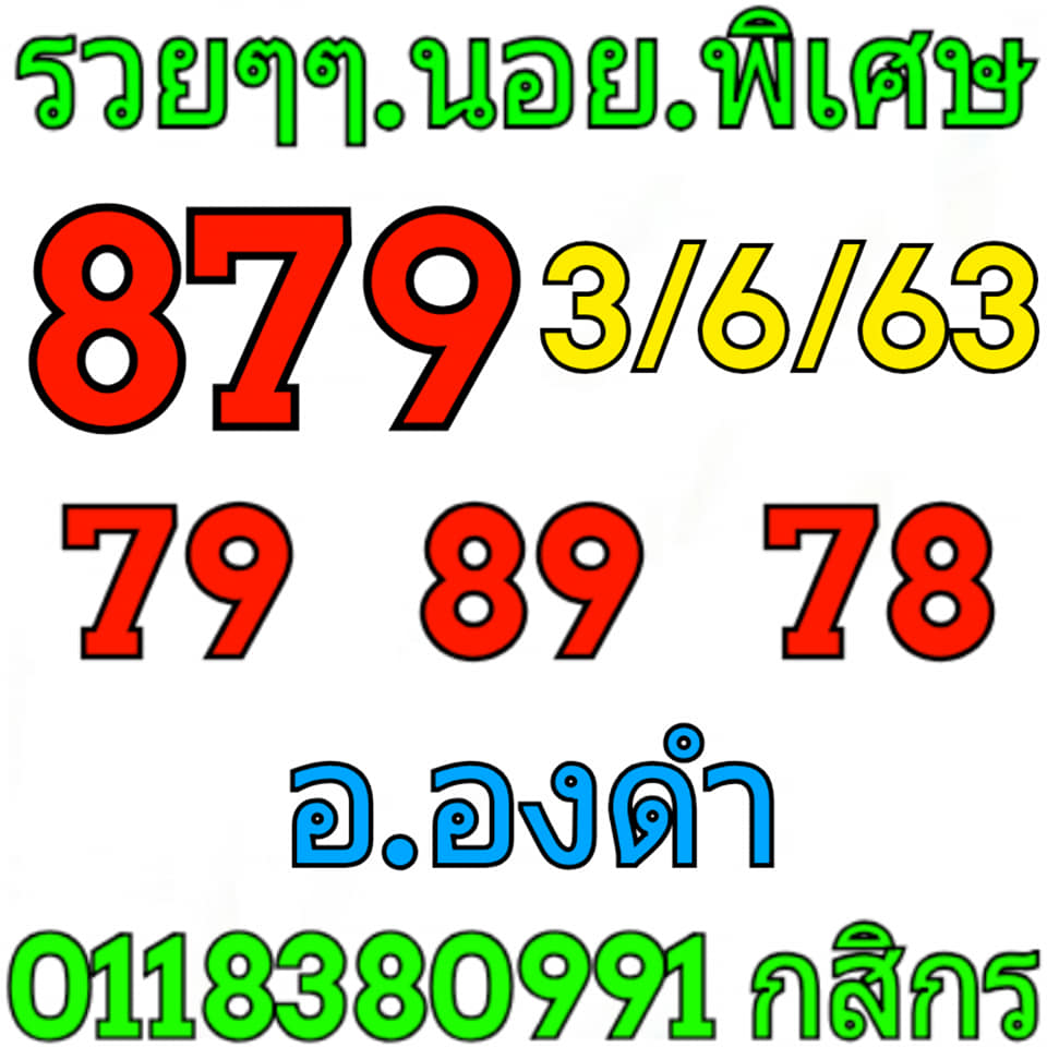 แนวทางหวยฮานอย 3/6/63