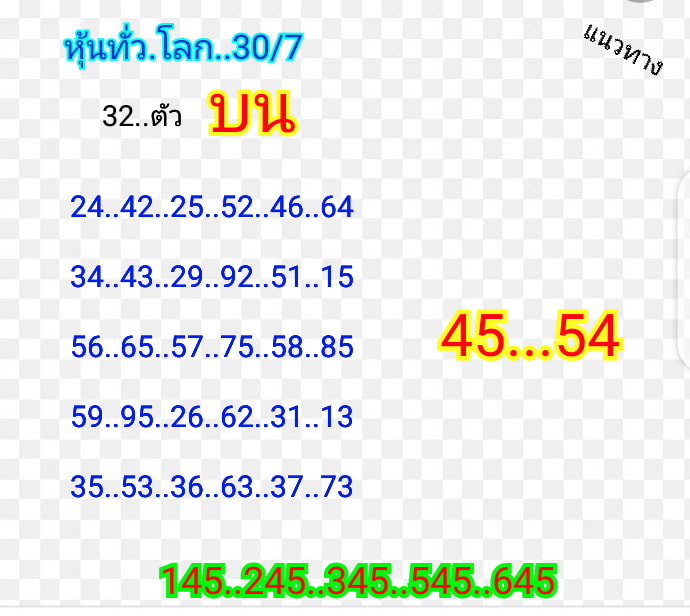 หวยหุ้นวันนี้ 30/7/63 