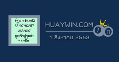 หวยลูกเจ้าปู่จุมคำ 1/8/63