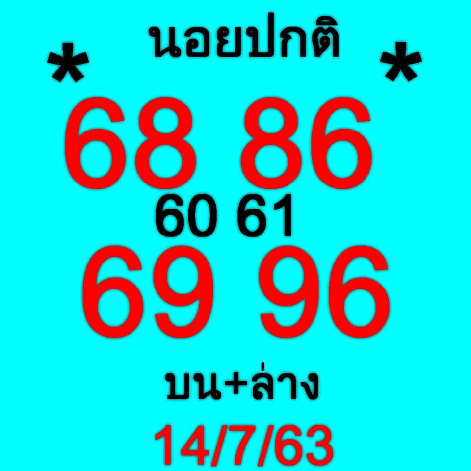 แนวทางหวยฮานอย 14/7/63 