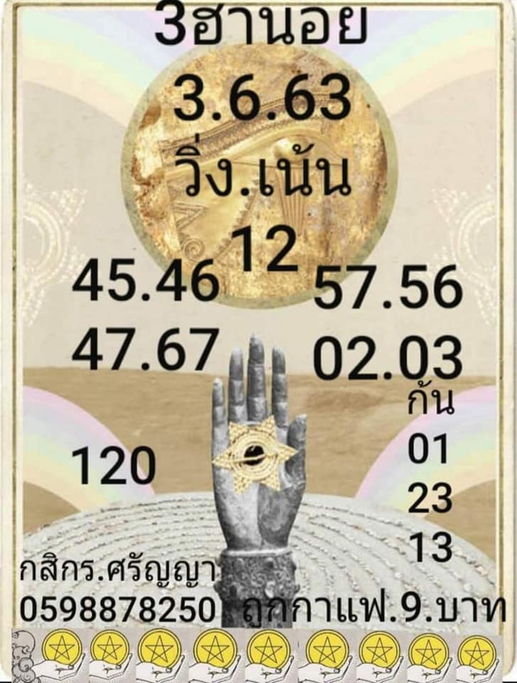 แนวทางหวยฮานอย 3/7/63 