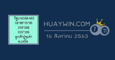 หวยลูกเจ้าปู่จุมคำ 16/8/63