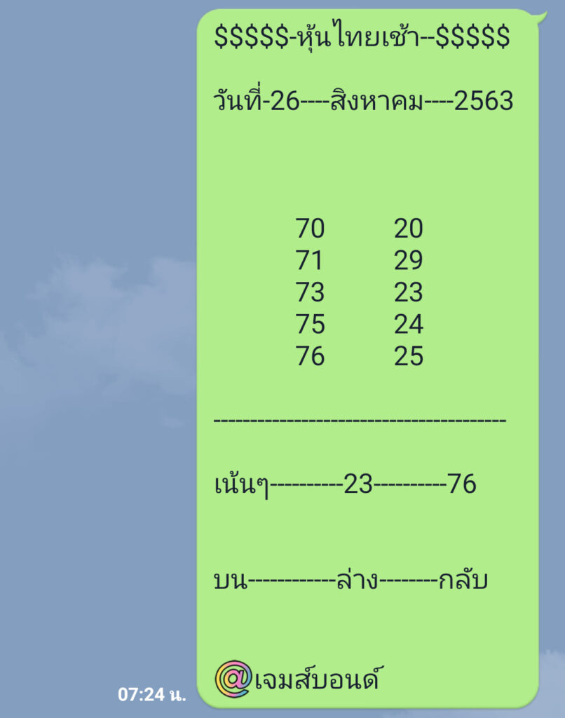 หวยหุ้นวันนี้ ชุดที่ 6