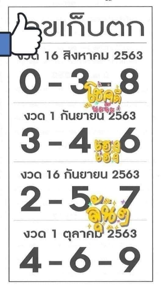 เลขเก็บตก 1/9/63