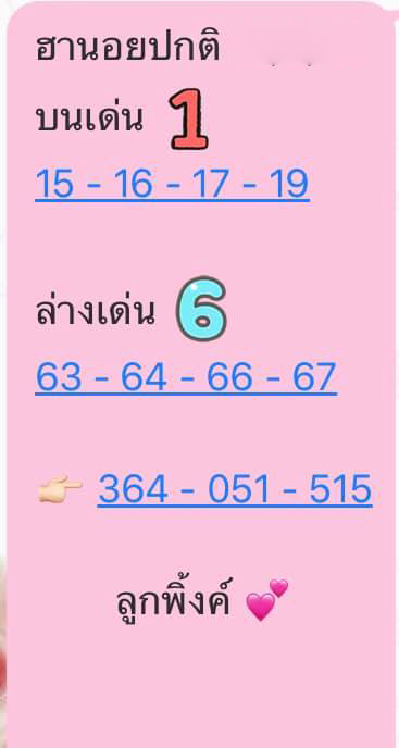 แนวทางหวยฮานอย 14/8/63