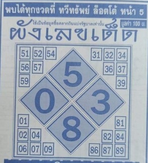 ผังเลขเด็ด 16/9/63