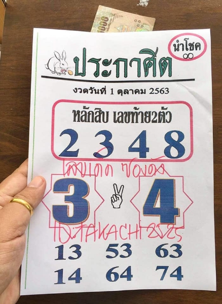 หวยประกาศิตนำโชค 1/10/63