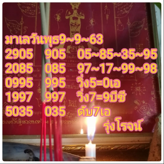 หวยมาเลย์วันนี้ 9/9/63 ชุดที่ 8