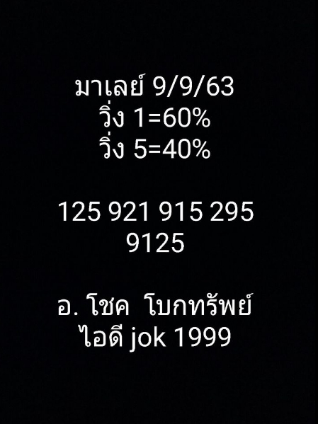 หวยมาเลย์วันนี้ 9/9/63 ชุดที่ 7