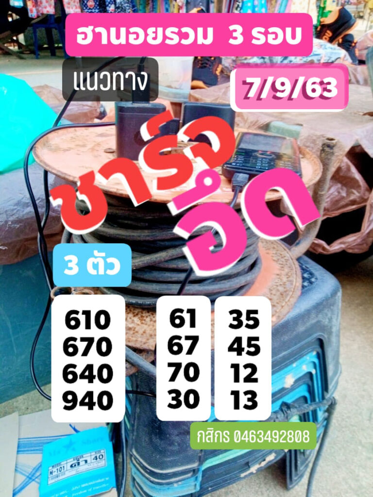 แนวทางหวยฮานอย 7/9/63 