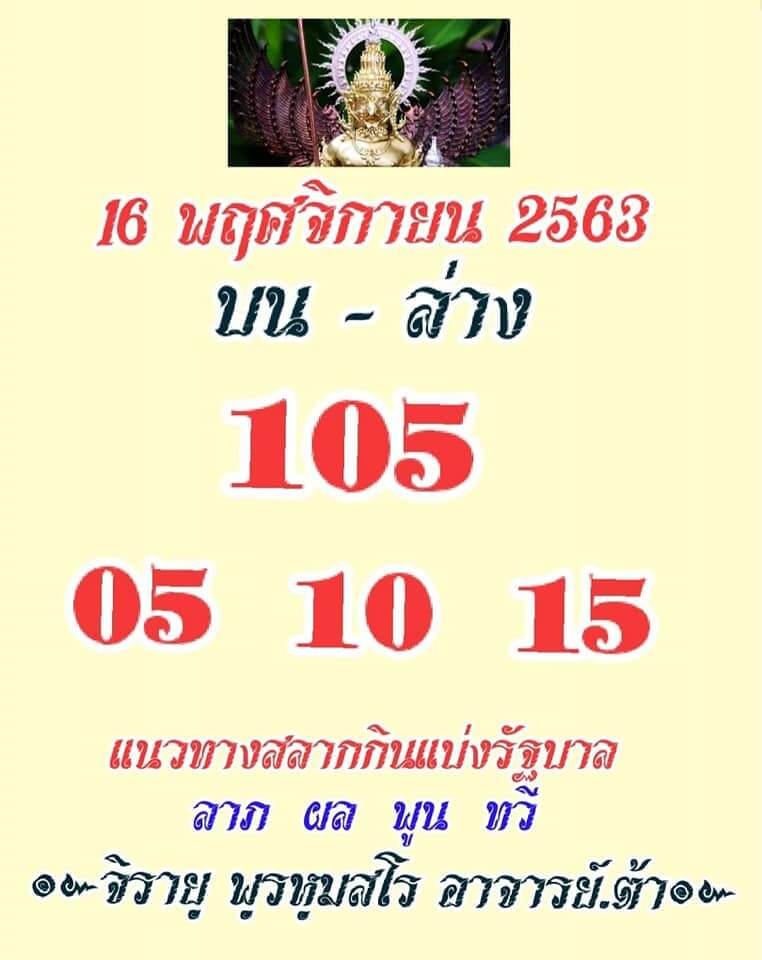 หวยสายวัดป่า 16/11/63