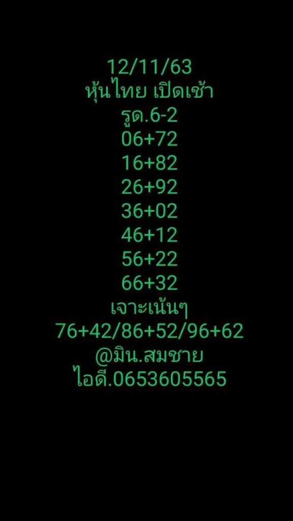 หวยหุ้นวันนี้ 12/11/63