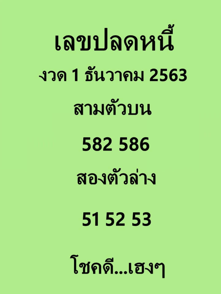 เลขปลดหนี้ 1/12/63