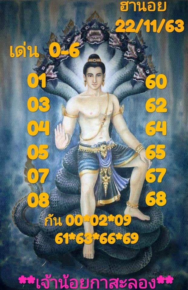 แนวทางหวยฮานอย 22/11/63 