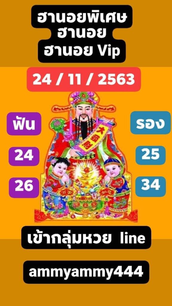 แนวทางหวยฮานอย 24/11/63 