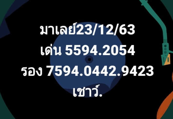 หวยมาเลย์วันนี้ 23/12/63 ชุดที่ 9