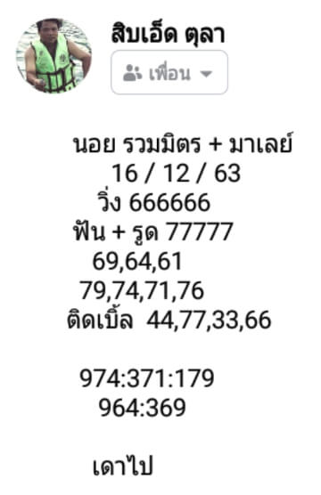 หวยมาเลย์วันนี้ 16/12/63 ชุดที่ 2