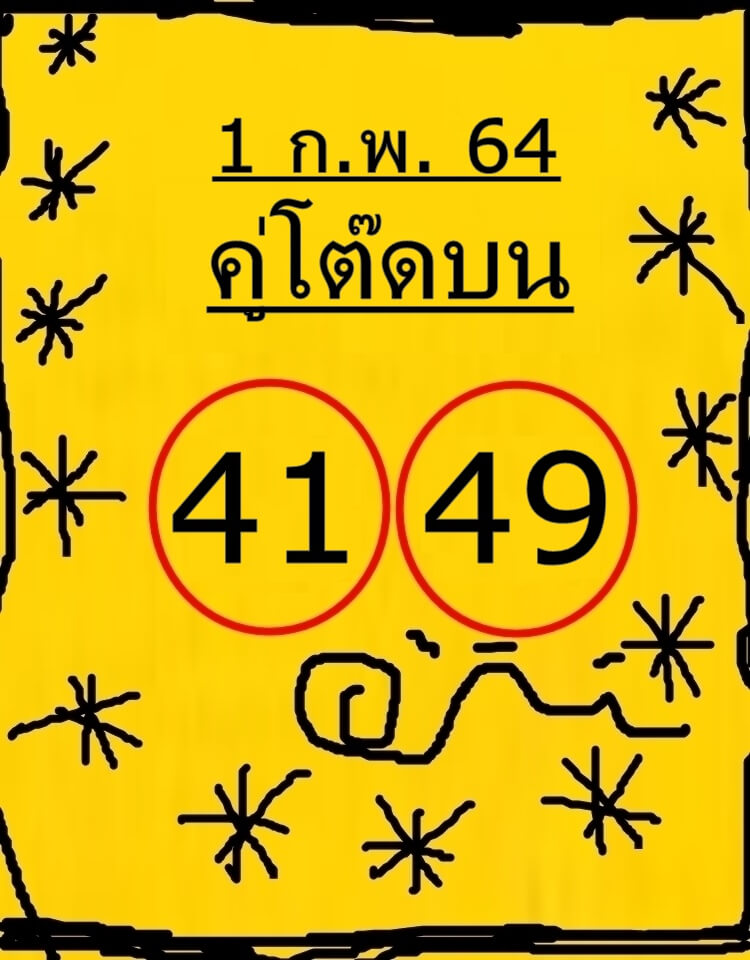  หวยคู่โต๊ดบน 1/2/64