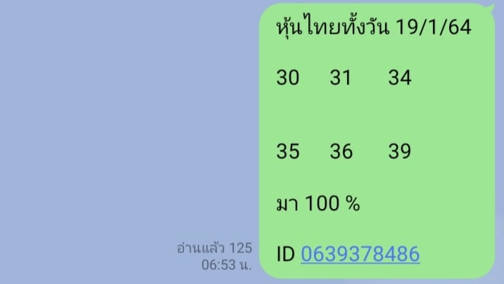 หวยหุ้นวันนี้ 19/1/64