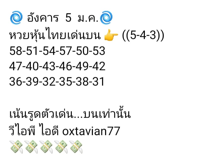 หวยหุ้นวันนี้ 5/1/64 