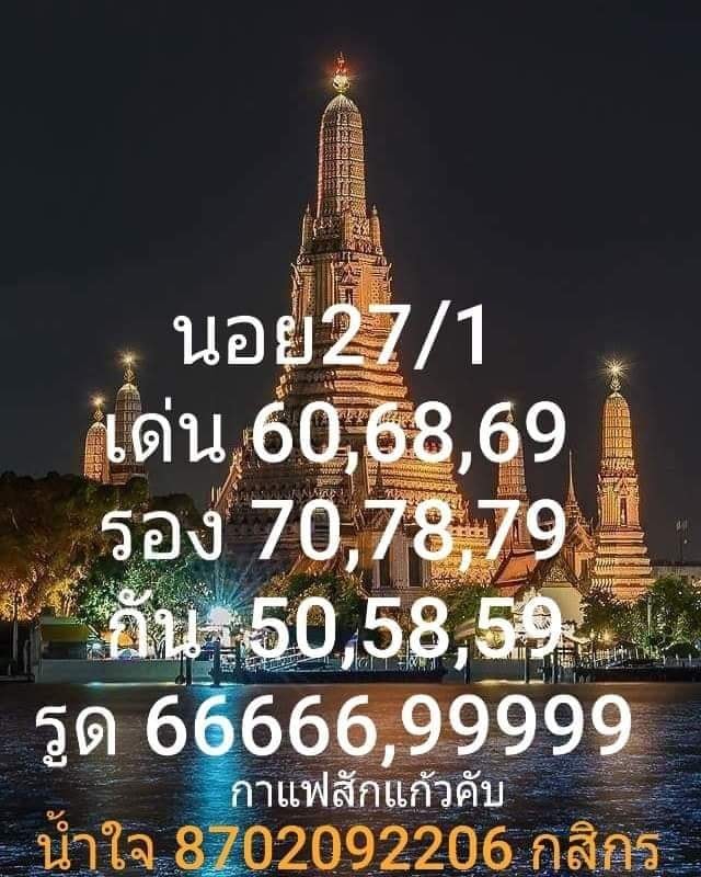 แนวทางหวยฮานอย 27/1/64