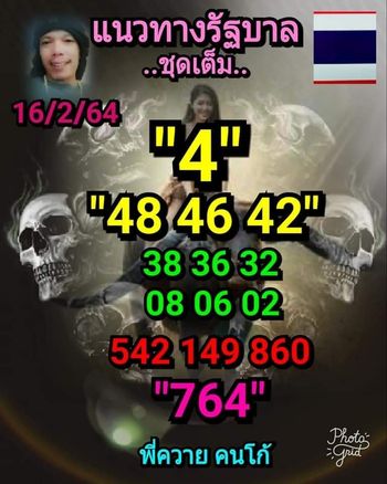 หวยลูกพ่อวิษณุกรรม 16/2/64 