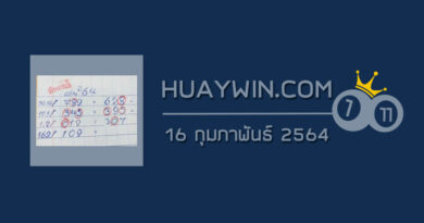 หวยทรัพย์เศรษฐี 16/2/64