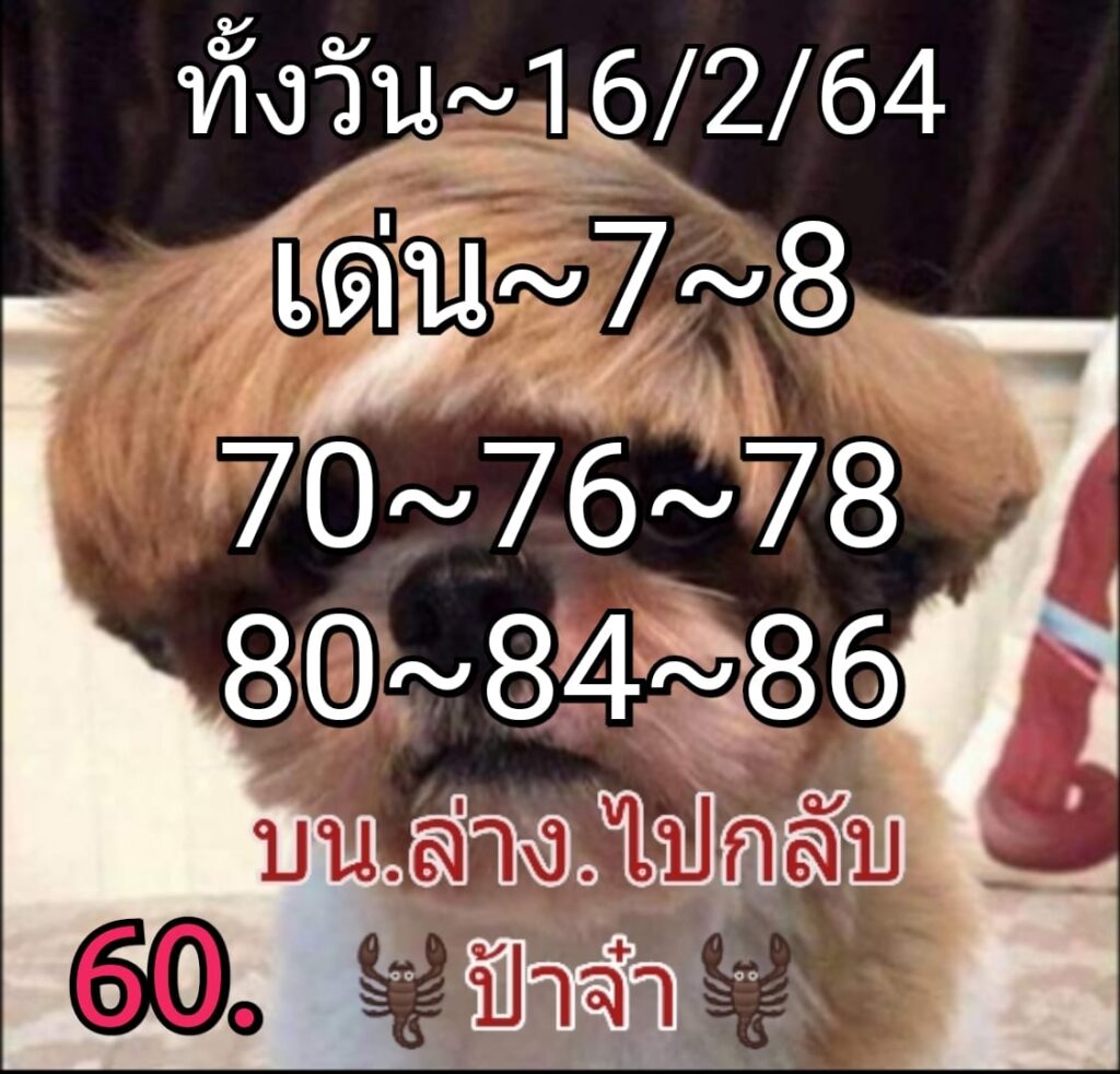 หวยหุ้นวันนี้ 16/2/64 