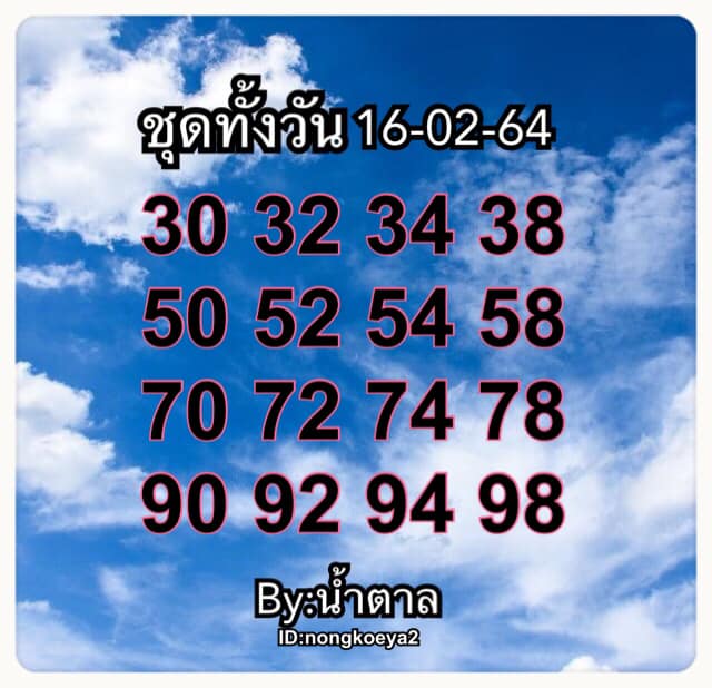 หวยหุ้นวันนี้ 16/2/64 