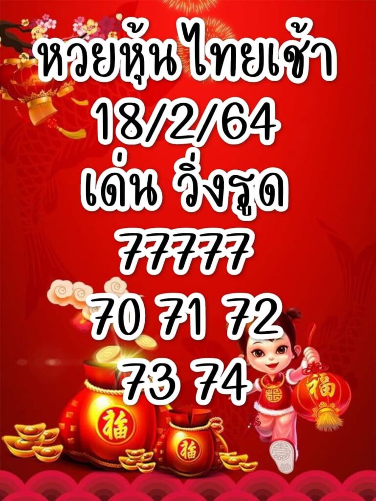 หวยหุ้นวันนี้ 18/2/64 