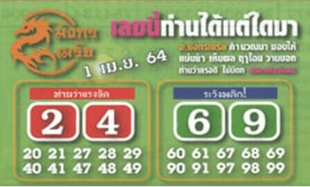 หวยมังกรเมรัย 1/4/64