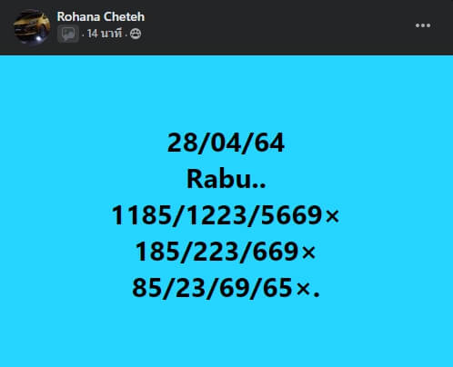 หวยมาเลย์วันนี้ 28/4/64 ชุดที่ 1