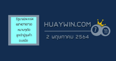 หวยลูกเจ้าปู่จุมคำ 2/5/64