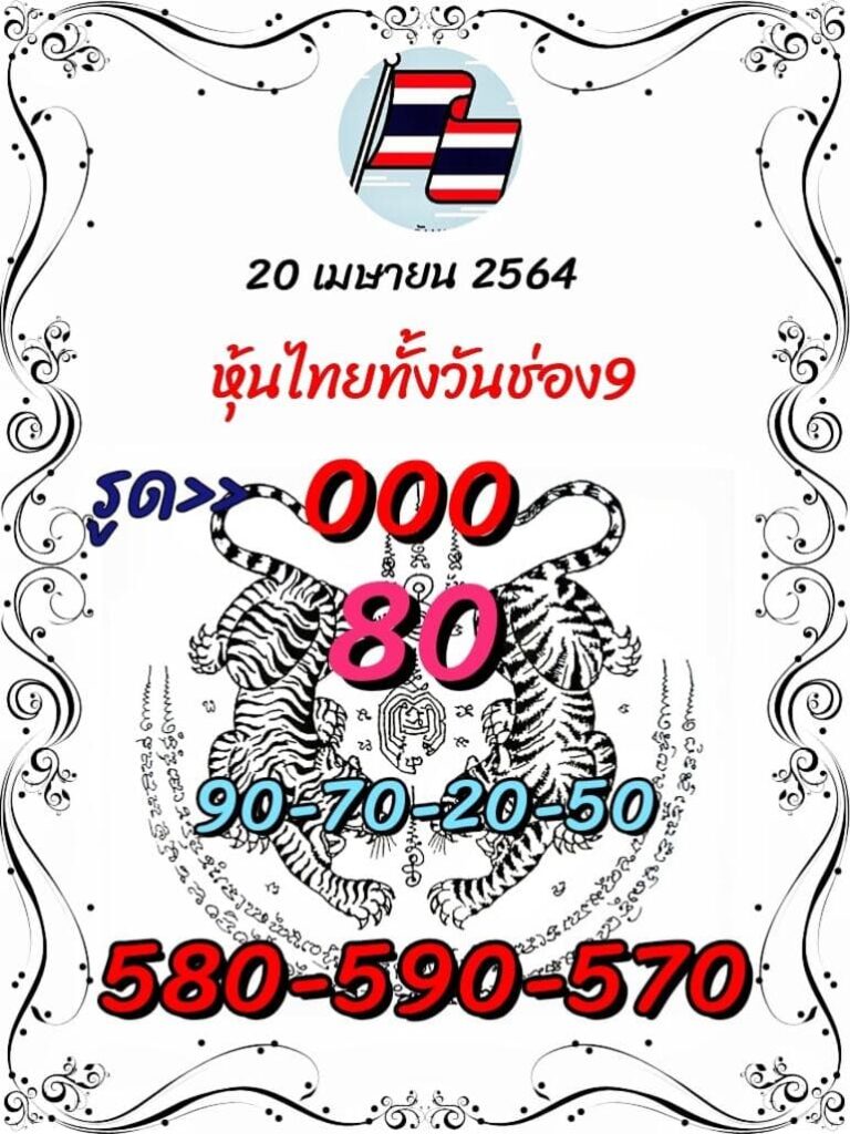 หวยหุ้น 20/4/64 ชุดที่ 6