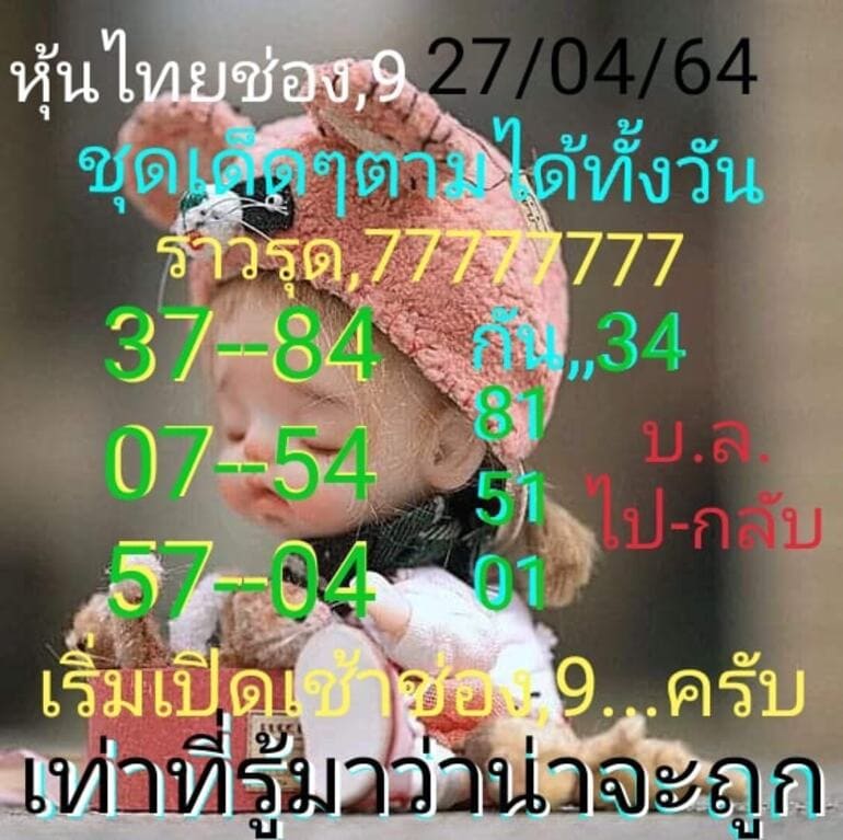 หวยหุ้น 27/4/64 ชุดที่ 7