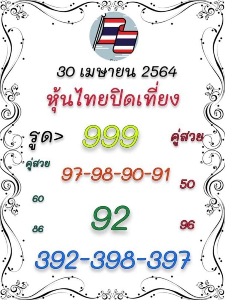 หวยหุ้น 30/4/64 ชุดที่ 4