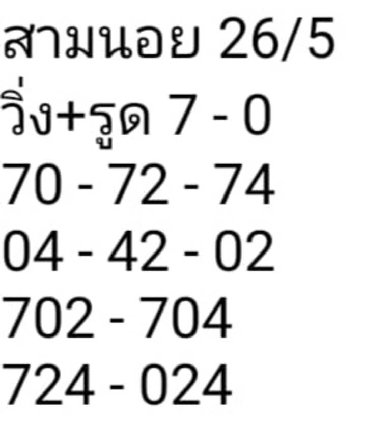 หวยฮานอย 26/4/64 ชุดที่ 2