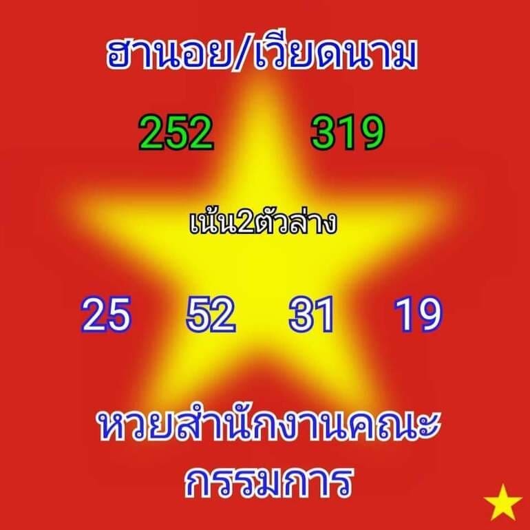 หวยฮานอย 27/4/64 ชุดที่ 6