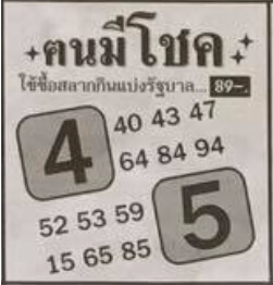 หวยคนมีโชค 1/6/64