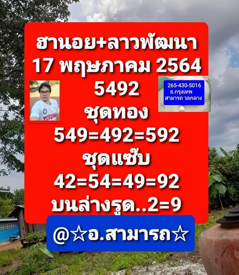 หวยลาว 17/5/64 ชุดที่ 1