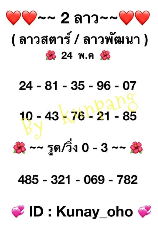 หวยลาว 24/5/64 ชุดที่ 5