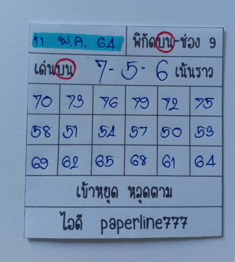 หวยหุ้น 11/5/64 ชุดที่ 1