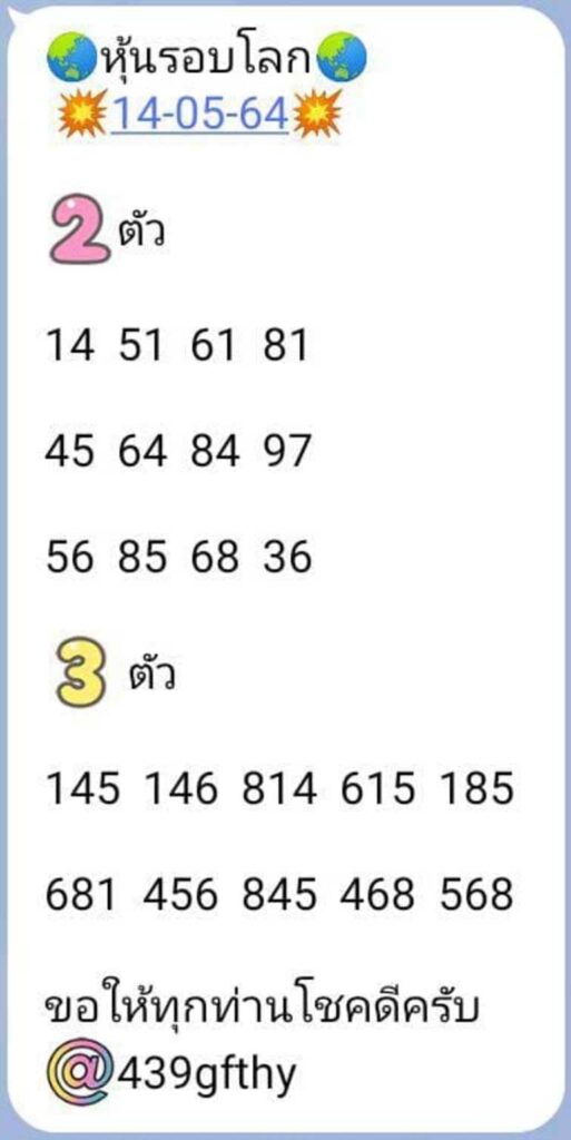 หวยหุ้น 14/5/64 ชุดที่ 6